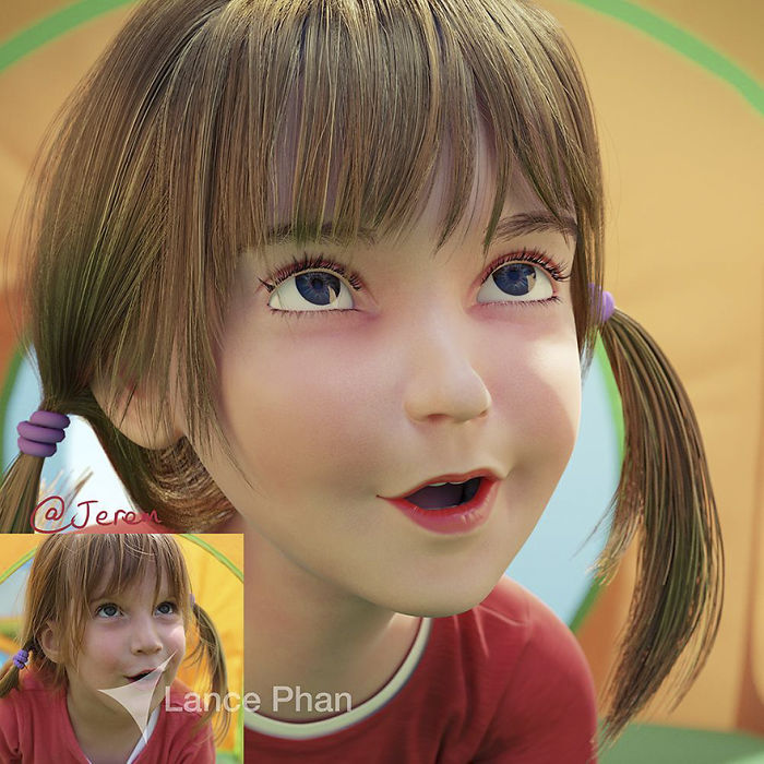 真人肖像變成動畫主角！3D藝術家實現你的“皮克斯夢”（組圖）